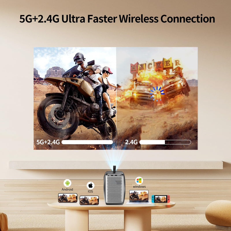 Auto Focus Projector, Native 1080P Projector 4K Supported, 5G WIFI FHD LCD Projector, Bluetooth 5.2, Smart Projector, Smart Home Movie Projector