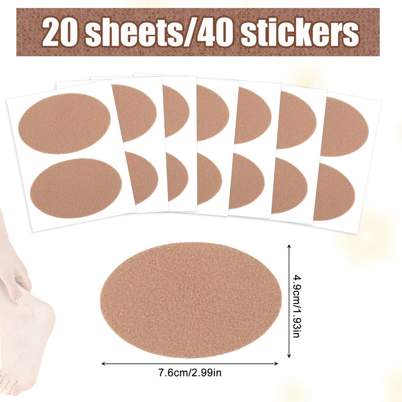 40pcs Moleskin Patches, Premium Flannel and Pressure Sensitive Adhesive Mole Skin Pads for Feet Health Prevention Bandages Supplies Lower Friction Suitable for High Heels Shoes Flat Shoes Sneakers