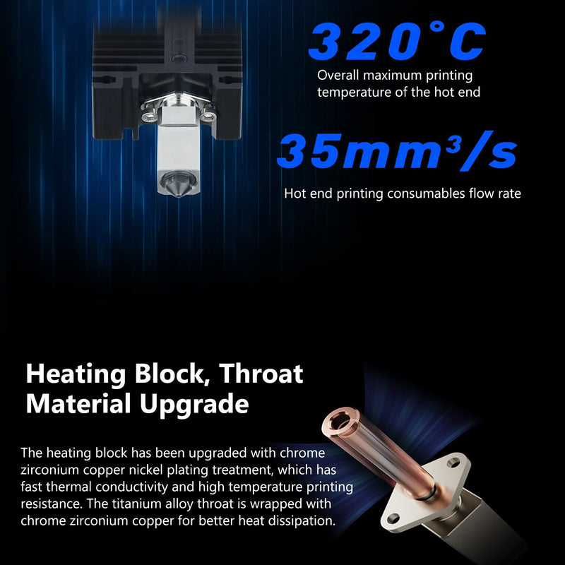 P1P/P1S Full Assembled Ceramic Hotend with Fan 0.4mm Hardened Steel Nozzle for 3D Printer Bambu Lab P1P/P1S Extruder Print Head Hot End Kit with Heater Cartridge Thermistor High Speed Printing For P1S P1P