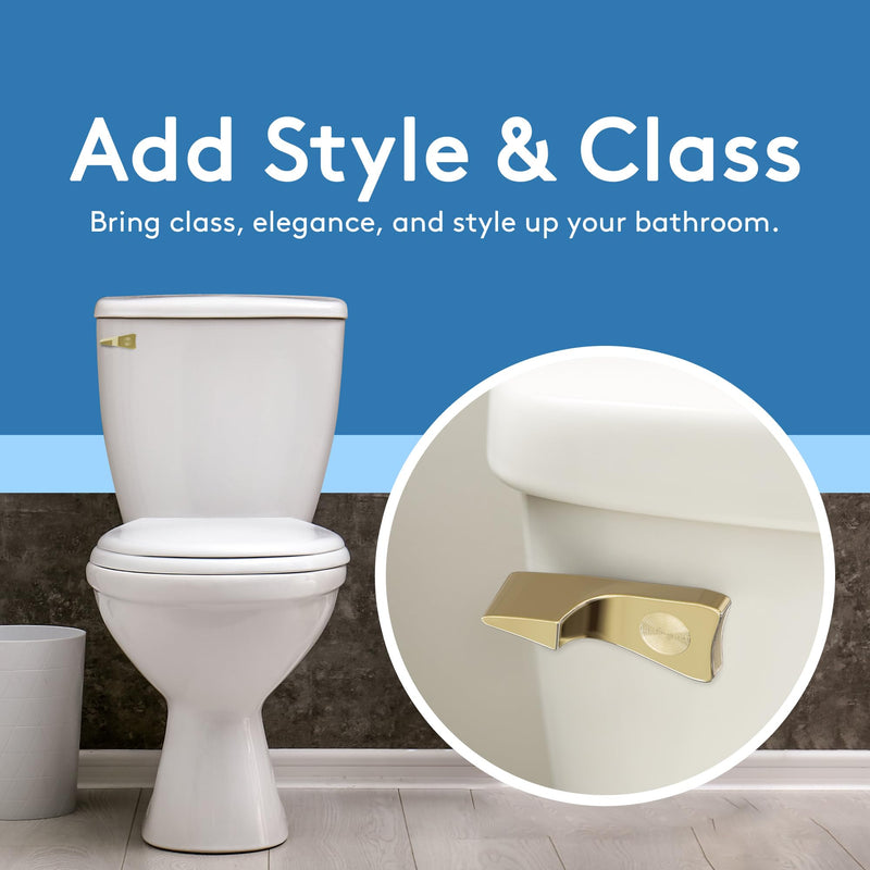 RAVINE Toilet Handle Replacement- American Standard Toilet Flush Handle with Elegant Design, Durable Toilet Flush Lever Front Mount - Easy to Install Toilet Bowl Handle Replacement (Matte Brass) Matte Brass