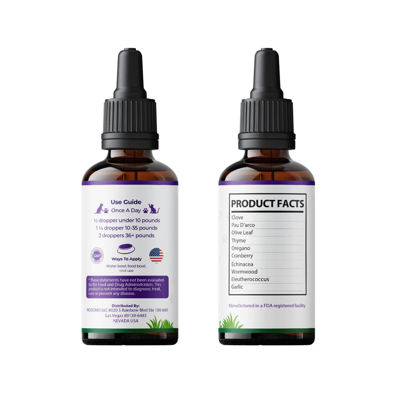 eDNA Pet Herbal Wellness Drops for Cats & Dogs – PAU D’Arco & Olive Leaf Natural Support – Daily Liquid Supplement for Overall Pet Health – 2 fl oz