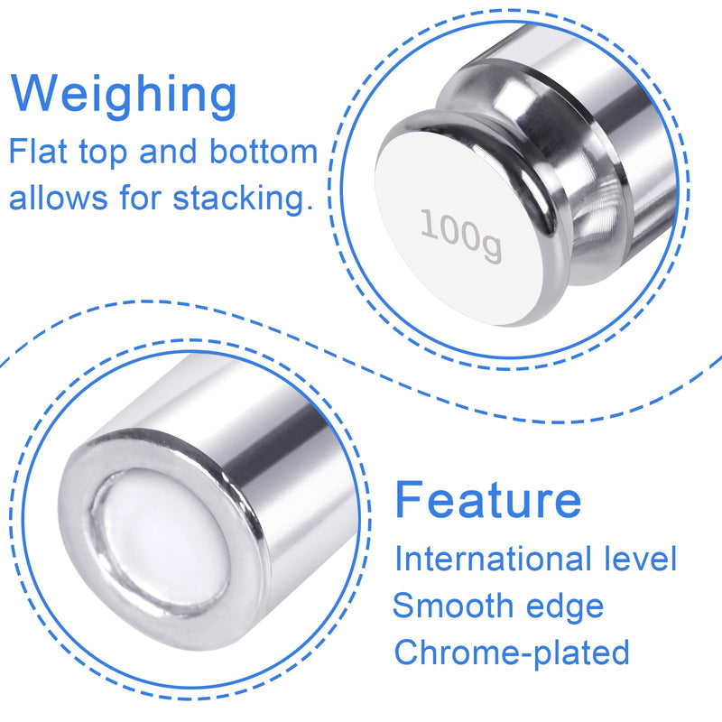 QP Calibration Weights, 100 Gram OIML Class M1 High Precision Scale Weights, Stainless Steel Gram Weights, Chrome Finish, Scale Calibration Weights for Digital Scale, Kitchen Scale, Pocket Scale 100g