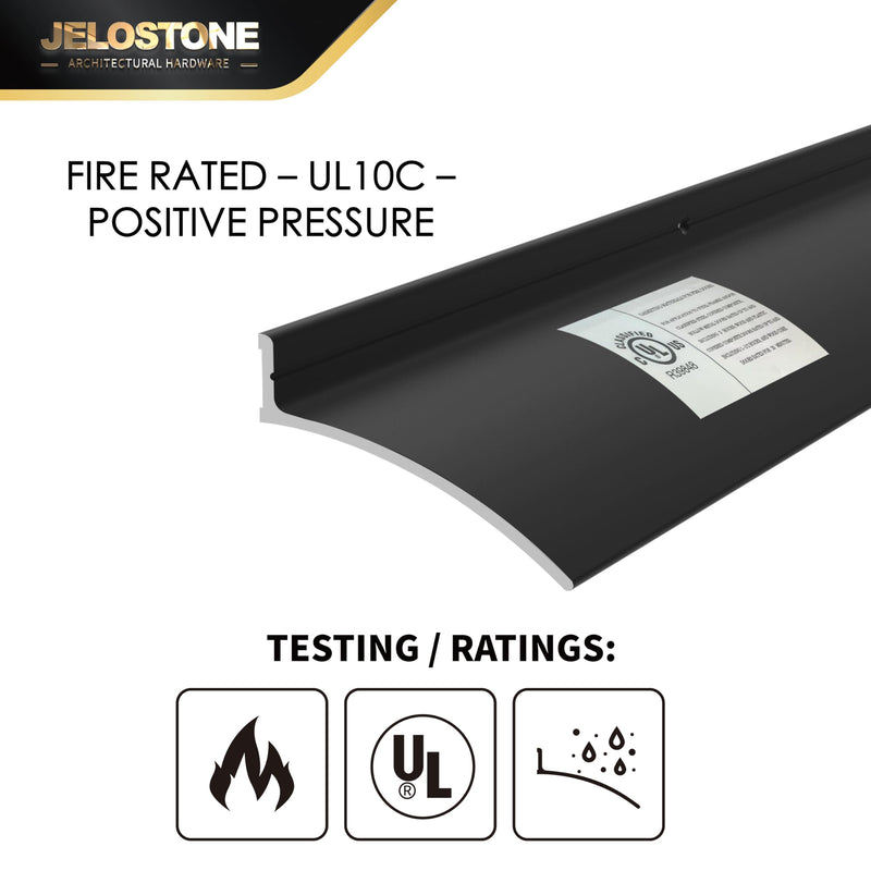52" L x 2.5" W Commercial Grade Door Rain Drip Guard (Black)- UL Rated Over Door and Window Drip Cap Rain Deflector - Drip Edge Roof Rain Diverter Guards House - JS-346RD, Black Anodized