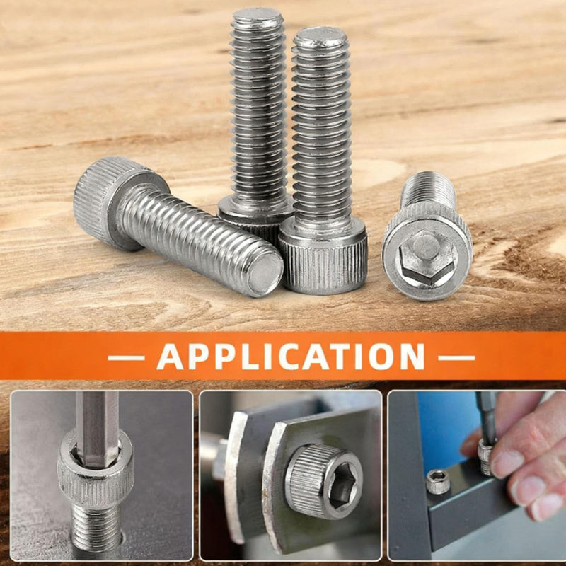 Socket Head Cap Screws, 304 Stainless Steel Screws, DIN912, Allen Socket Drive Bolts for Industrial & Home Use (7/16-14x1-1/4,Silver,20) Silver 7/16-14x1-1/4 20