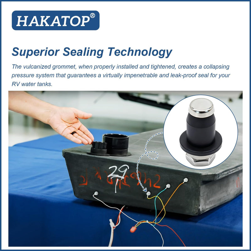 HAKATOP 10-Pack RV Water Tank Probe Sensors, Screw-in Water Level Sensors for Fresh Gray Black Water Tanks, Replacement Tank Sensors for RV Water Gauge Systems