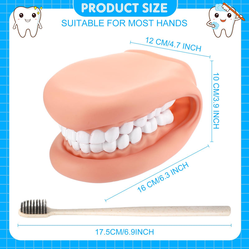 Patelai 2 Pcs Mouth Puppet with Tongue Teeth Mouth Hand Puppet Dental Mouth Model and Toothbrushes for Boys Girls Educational Tool Speech Therapy