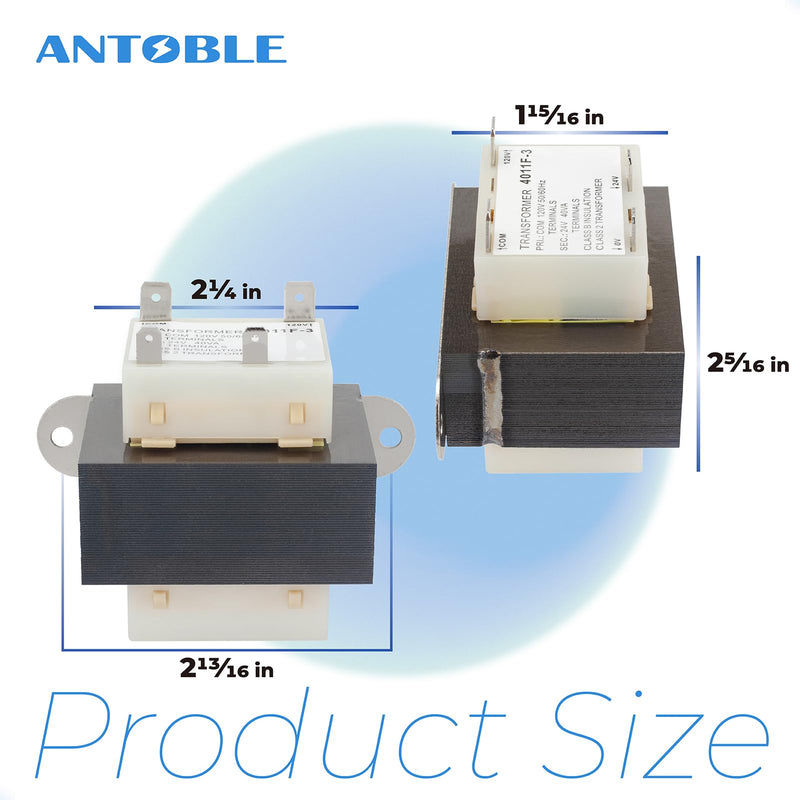 ANTOBLE 4011F-3 120V to 24V Transformer for Trane 40VA Furnace Transformers Primary 120V 50/60Hz Secondary 24V 40VA Heater HVAC Replacement Part Class 2 Control with Foot Mount