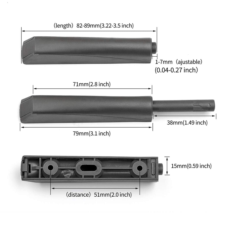 Magnetic Push Open Latches for Cabinet Doors 10 Pack Dark Grey Recessed Cabinet Doors Push to Open Cabinet Hardware Kitchen Push Touch Release Latches dark grey 10 pack