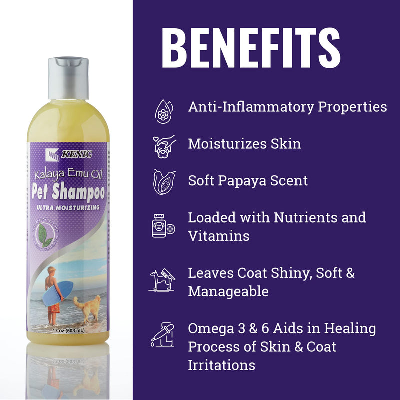 Kenic Kalaya Ultra Moisturizing & Restorative Emu Oil Pet Shampoo- Soap & Paraben Free- Made in USA- for Dogs and Cats - PawsPlanet Australia