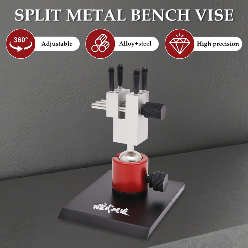Mini Vise Table Top Clamp, Aluminum Alloy Small Bench Vice for Hobby Jeweler, 360° Rotatable Adjustable Workbench Tool for Jewelry Making DIY Project Craft Repair Tool