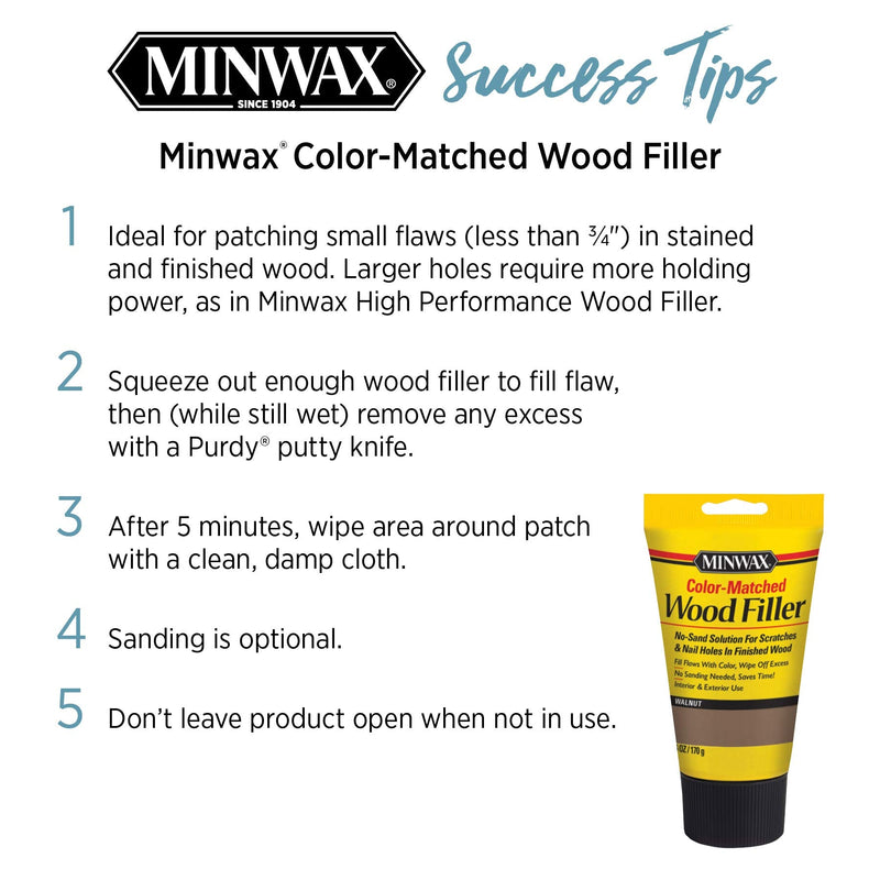 Minwax 448510000 Color-Matched Filler Wood Putty, 6 oz, Golden Oak, 6 Ounce