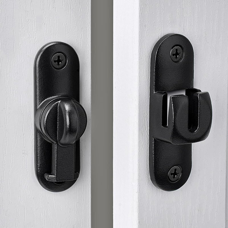 Matte Black Barn Door Latches,90/180 Degree Gate Lock,Zinc Alloy Right Angle Door Lock Latch,Flip Gate Latches Hardware,Door Security Door Latch Lock fo Cabinets,Bathroom,Barn Door Matte Black 1