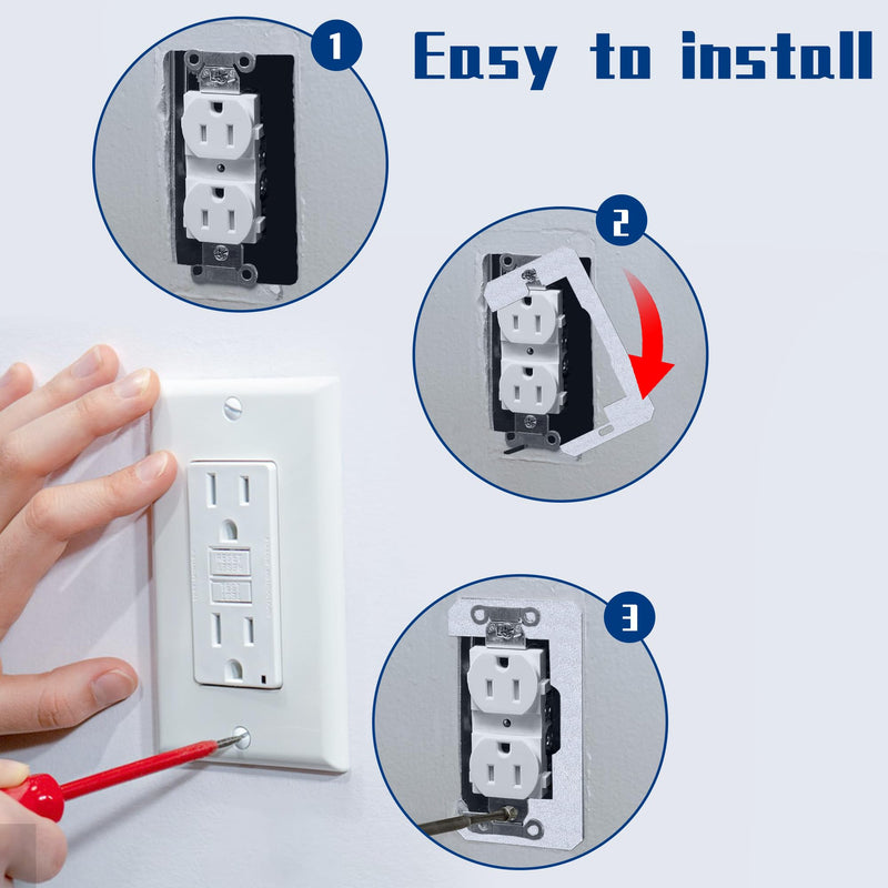 DECOHS 20 Pcs Wall Plate Spacer- Metal Flush Fit Device Leveling Plates- Receptacle Spacers Shims Leveler for Fixing Walls Electrical Outlet Electrical Boxes Silver-20pcs