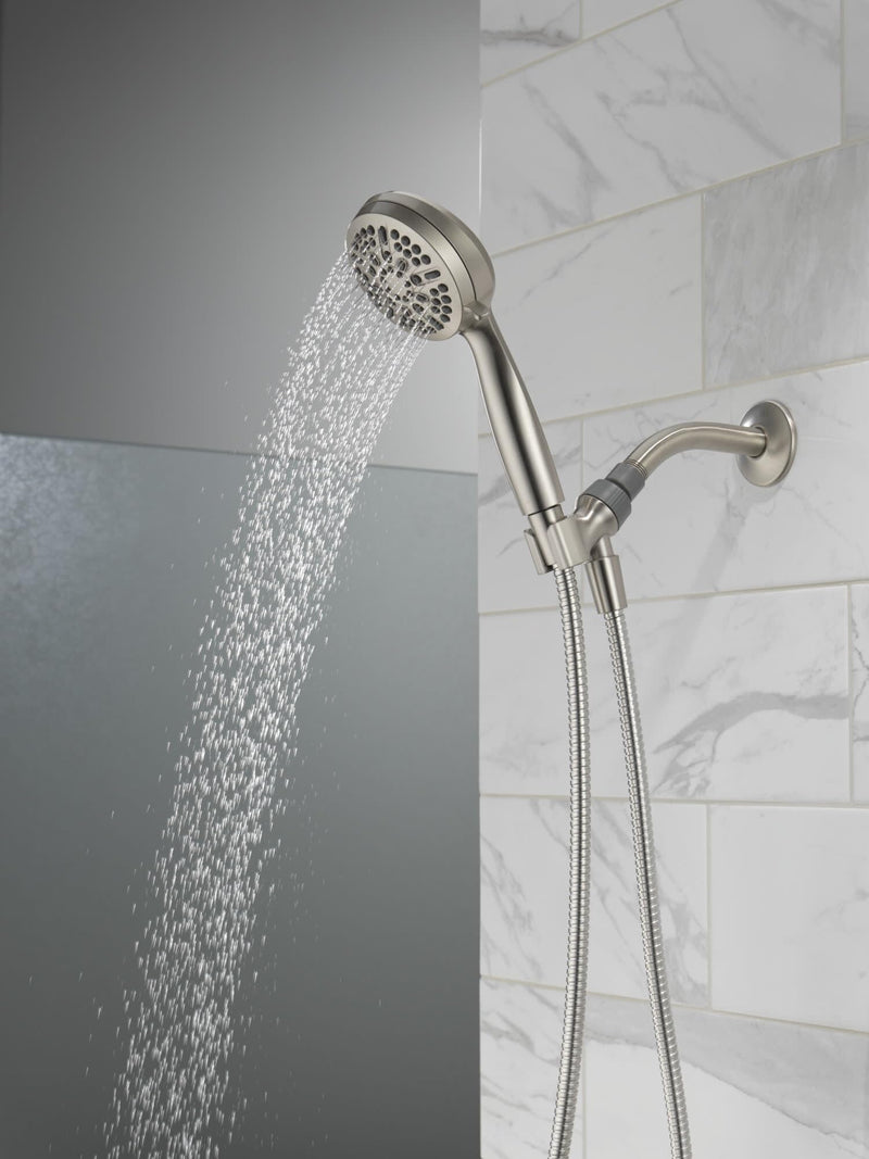 Delta Faucet 5-Setting Handheld Shower Head, Black Shower Head with Hose, Showerheads & Handheld Showers, Handheld Shower Heads, Detachable Shower Head, Hand Shower 1.75 GPM, Matte Black 75511BL