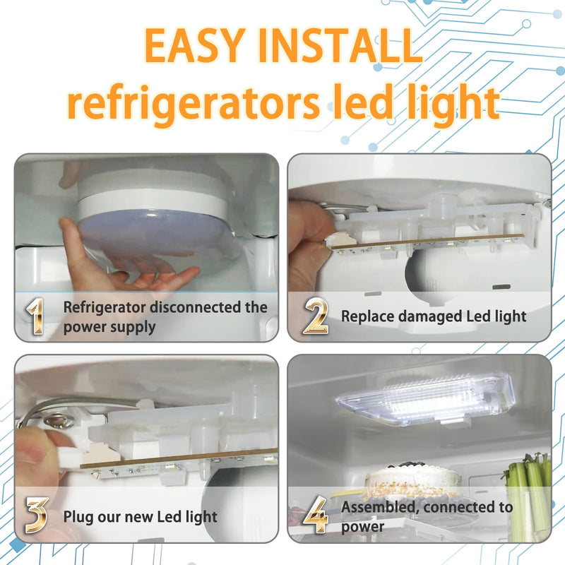 New Upgraded WR55X26671 Refrigerators led Light Board Replace Freezer Light Board Compatible ps11767930 ap6035586 4468532 eap11767930 6PCS 6 Pack
