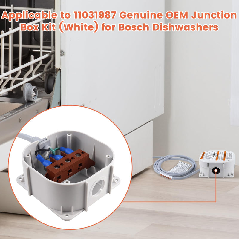 11031987 00648123 Dishwasher OEM Junction Box Kit Replaces 752018 | Replaces 11031987 00648123 00752018 648123 752018. Original OEM dishwasher junction box kit for secure and safe connections.