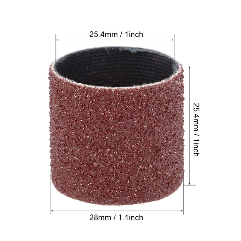 uxcell 1 Inch x 1 Inch Sanding Sleeves 80 Grits Sandpapers Band Drums 5 Pcs
