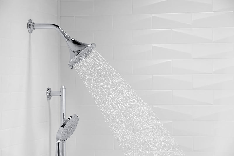 KOHLER 22169-G-AF Forte Multifunction Showerhead, Wall-Mount, 3 Spray Settings, 1.75 GPM, Vibrant French Gold
