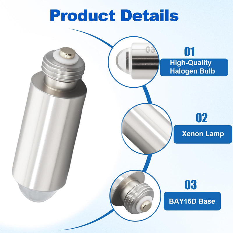 03100-U Halogen Replacement Bulbs Compatible with Welch A-llyn Otoscopes, 3.5 Volt Replacement Bulbs, 4 Pack