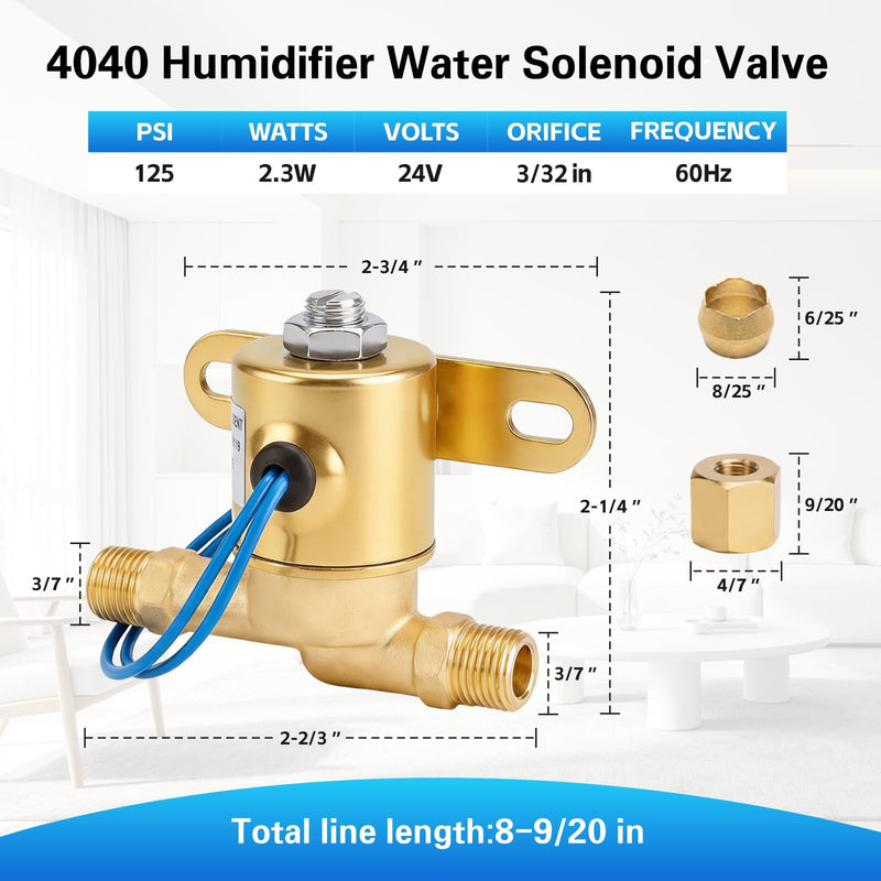 4040 Humidifier Water Solenoid Valve For Aprilaire 400 400M 500 500M 600