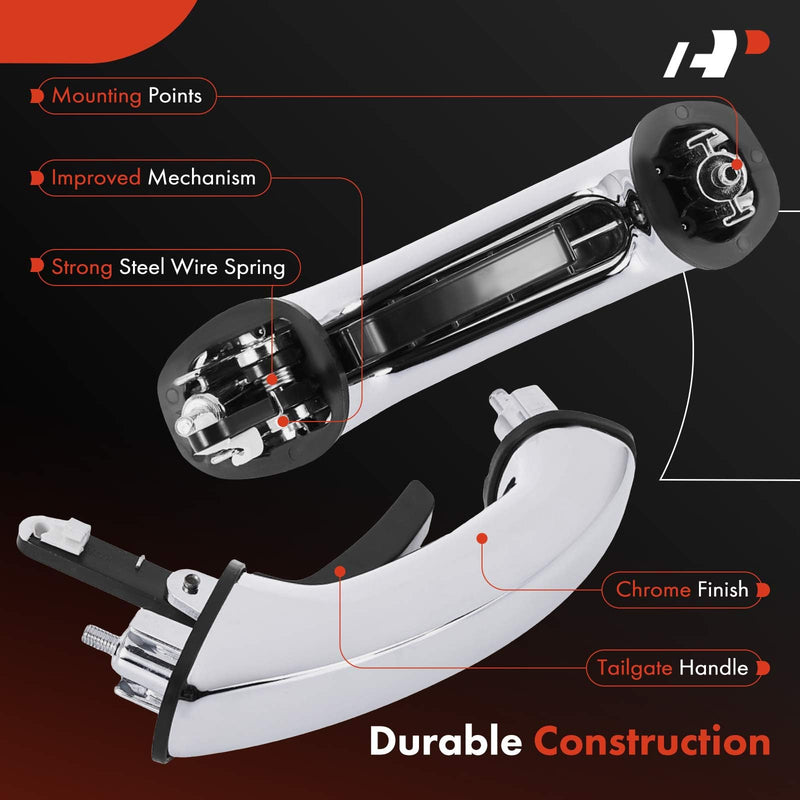 A-Premium Tailgate Handle Liftgate Latch Handle Compatible with Hyundai Santa Fe 2001 2002 2003 2004, Chrome, Replace# 8126026010