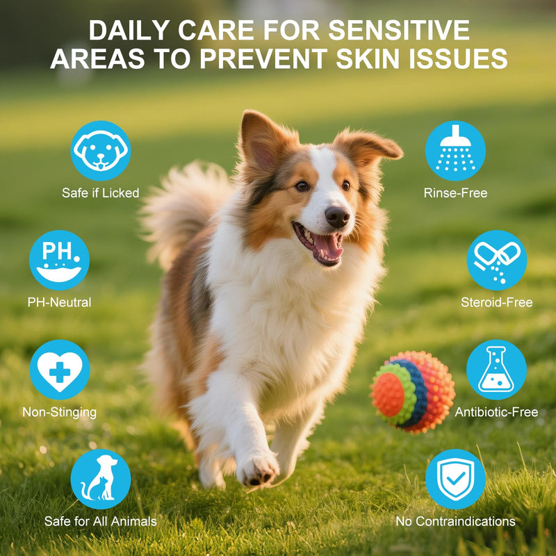 Dog Wound Care Hydro Gel, Hot Spot Solution for Dogs and Cats, Relieves Itchy Skin and Irritations, for Pets Bites, Scratches, Cuts, Ulcers,Safe If Licked, 2 Packs 80ml