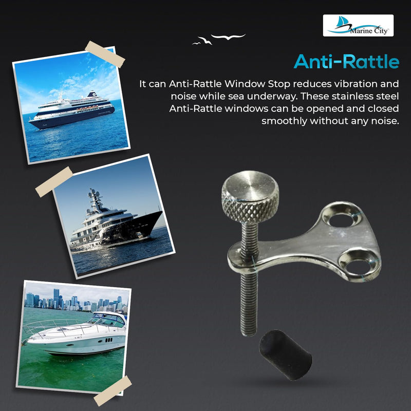 MARINE CITY Anti-Rattle Window Stop – 304 Stainless Steel, Corrosion-Resistant Boat Lock, for Boats, Yachts, Marines 1 PCS