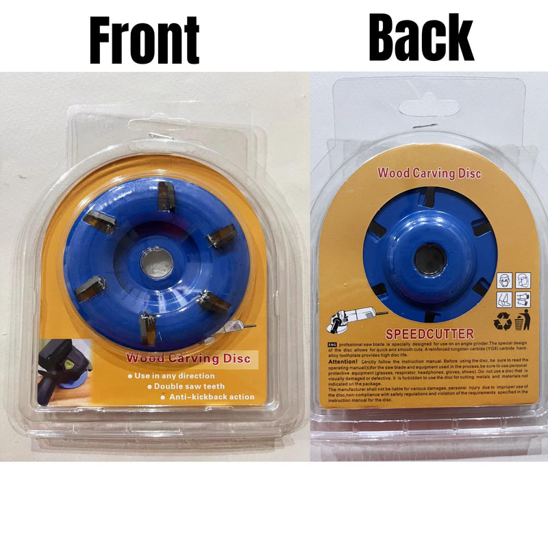 6 Teeth Wood Carving Disc Grinder Wheel 16mm Carving Shaping Disk Wood Turbo Carving Disc Curve Chainsaw Wheel Tool Grinding Wheel Wood Shaping Disc Arc