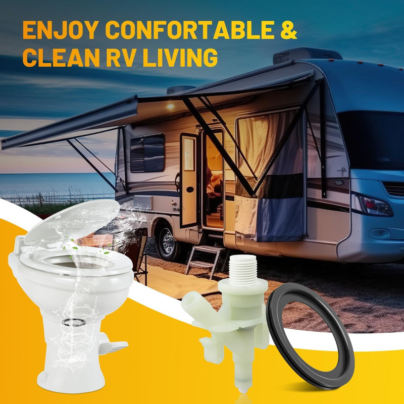 Oyviny Upgraded RV Toilet Water Valve Kit Fit for Dometic 300, 310, 320 Series Toilets, Freeze Resistance & Leakage Resistance, 385311641 Camper Toilet Valve Replacement with 385311658 Flush Ball Seal