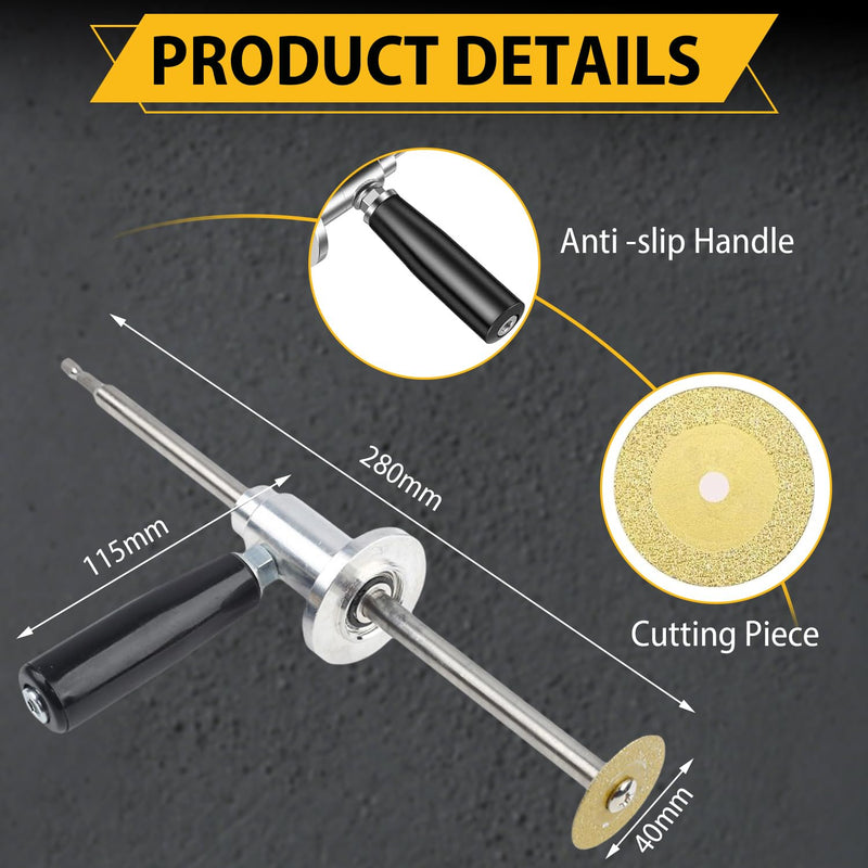 Inside Pipe Cutter for PVC Pipe Tool with Handle, Internal PVC-ABS Pipe Cutter Tool for Drill, Fit for 1-1/2 Inch to 8 Inch, 7 Inch Adjustable Cutting Depth, 1/4in Hex Shank Fit for Impact Drivers