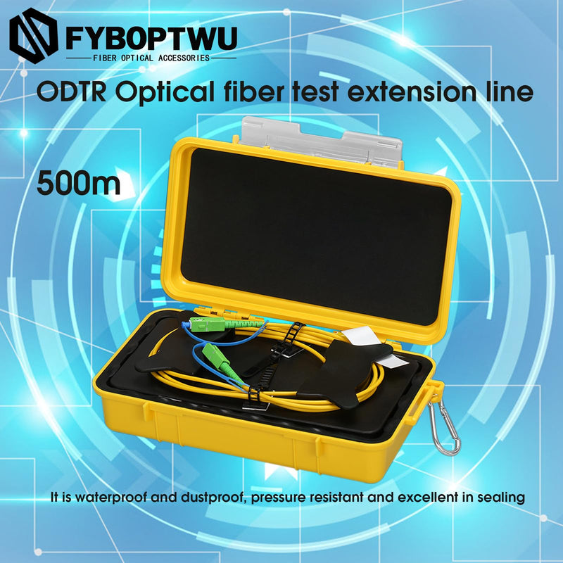 OTDR Launch Cable Box SC/APC-SC/APC Singlemode SM（9/125） Extension Cord OTDR Dead Zone Eliminator Fiber Optic Tester (500M) SC APC - SC APC 500m