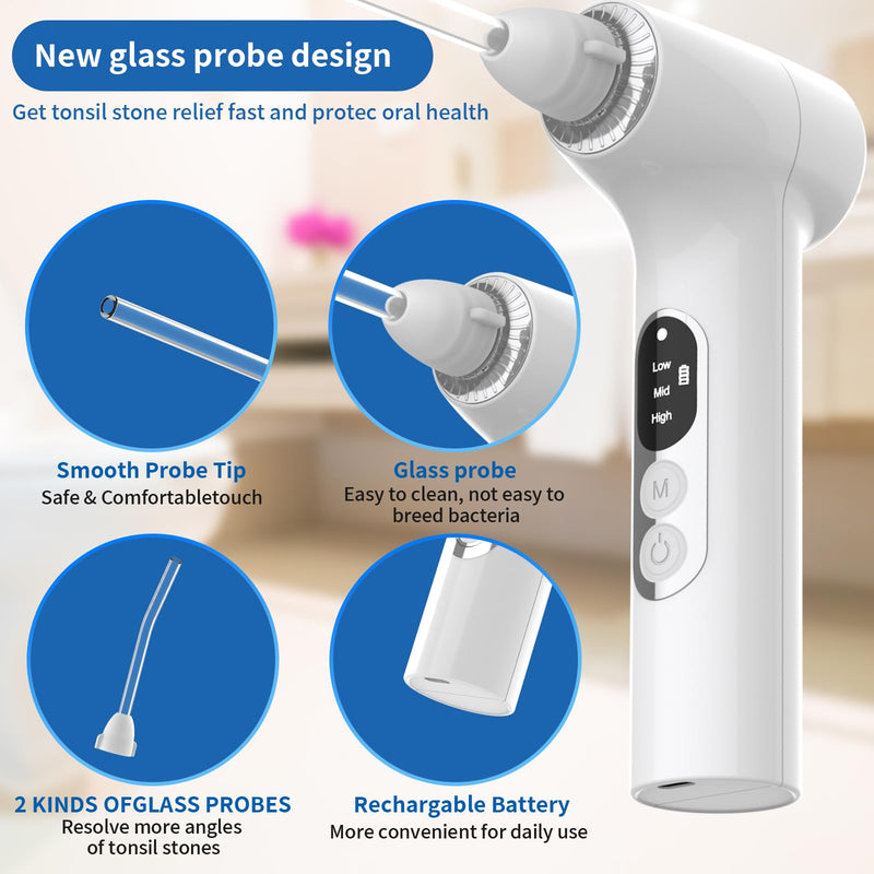Upgraded Electronic Tonsil Stone Remover，Tonsil Stone Remover Vacuum，Tonsil Stones Removal kit，Tonsil Stone Extractor，7 in 1 Kit