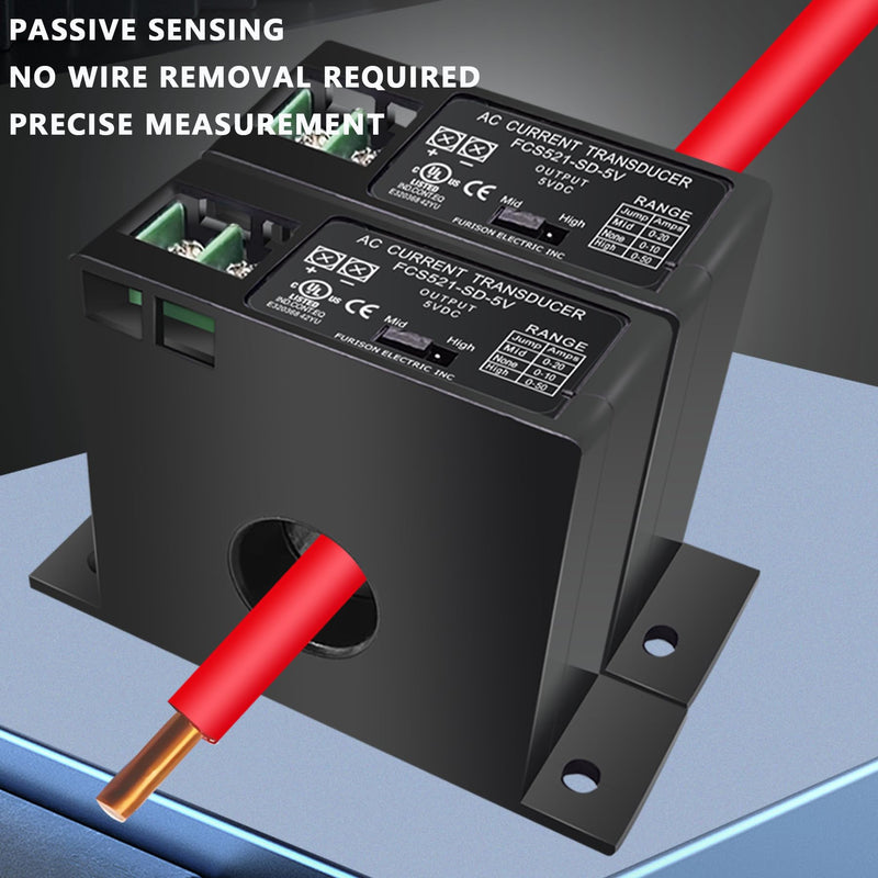 Current Transmitter, FCS521-SD-420E Current Transducer Transmitter Transformer Sensor AC Current Converter 0-50A