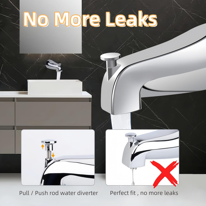 Bathtub Faucet Easy to Install Tub Spout with Diverter,American Standard Tub Faucet Replacement Fits 1/2" Copper Water Tube(5/8" Diameter) with Hex Wrench Chrome Finish