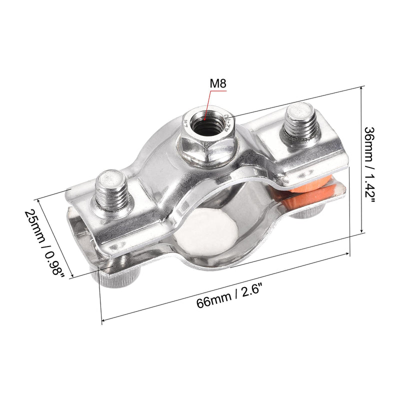 uxcell Wall Ceiling Mount Pipe Supports, 304 Stainless Steel Adjustable Pipe Bracket Clamp for 25-28mm Pipe 2pcs 25 - 28mm