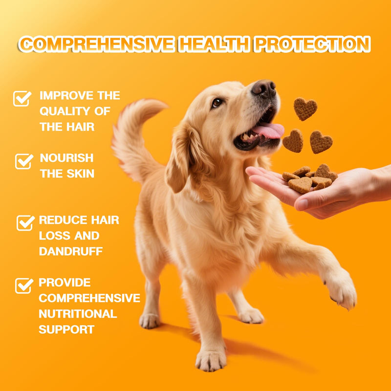 Dog Skin & Coat Chews 120 Count – Omega 3, 6 & 9 + Linoleic Acid & Vitamin E for Itching, Shedding & Allergy Relief, Dry Skin Support, Beef Flavor, All Breeds & Ages