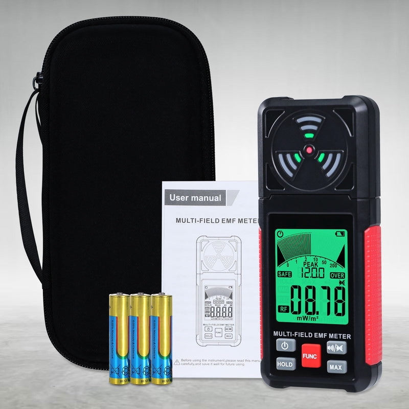 3-in-1 EMF ELF RF Meter, AC Electric Magnetic Radiation Field Detector Portable EMF Meter RF Detector for EF/RF/MF/WiFi Signal/Microwave, Emf Radiation Meter Suitable for Home, Office, Ghost Hunting