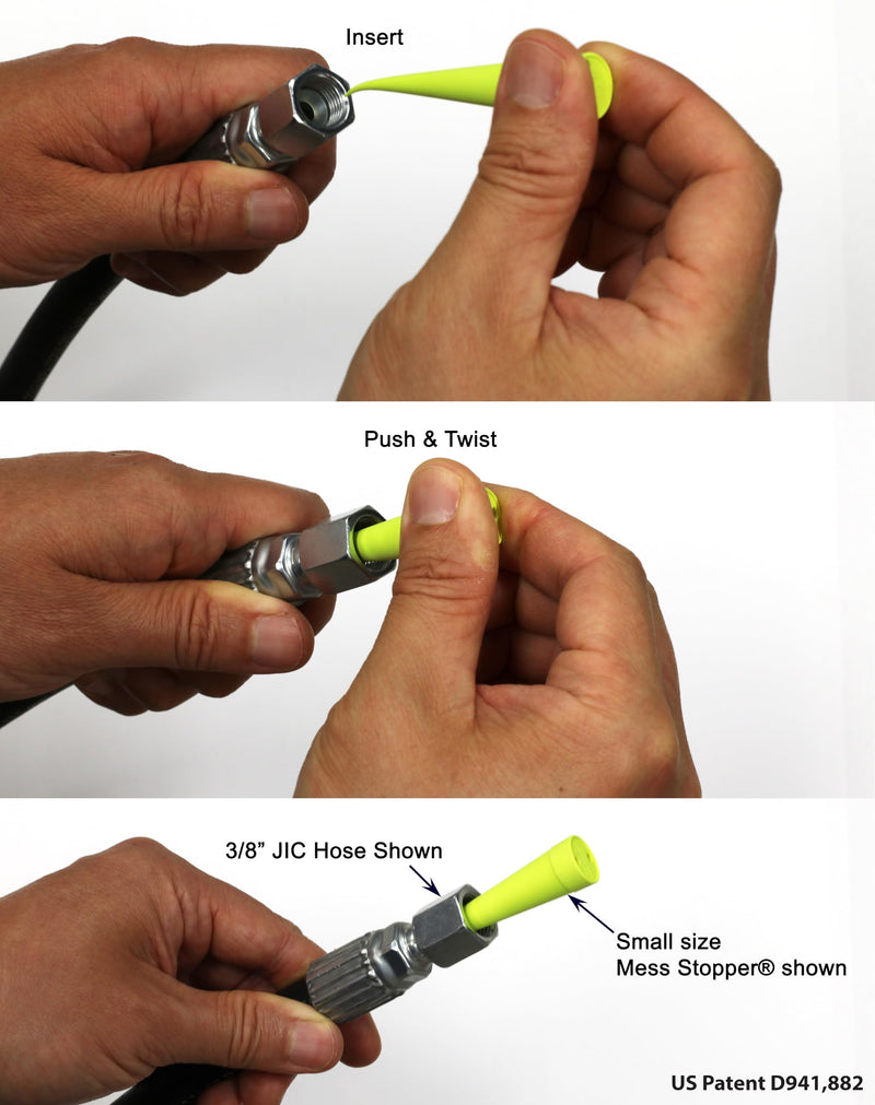 Universal Rubber Plugs and Caps for Hydraulic Oil Hoses and Fittings to Prevent Leaks, 2 Large, 2 Medium, 4 Small Size