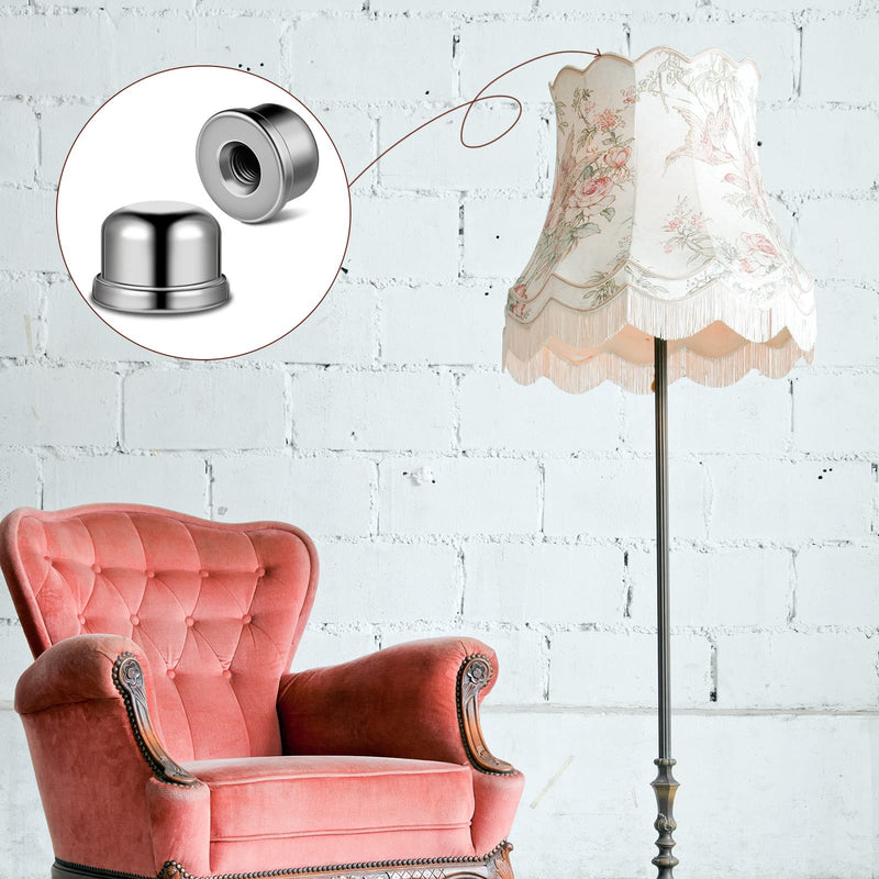 Honoson 8 Pcs 1/2 Inch Lamp Finial Tapped 1/4-27 Lamp Finials Caps Knob Accessories Tall Plated Steel Finials for Light Shade Holder Harp Tops(Gold, Silver, Black, Bronze) Gold, Silver, Black, Bronze