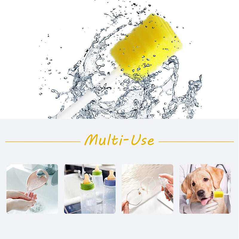 50 Pack Disposable Oral Swabs, Sterile Dental Sponge Swabsticks Unflavored for Mouth & Gum Cleaning - Yellow Yellow-50PCS