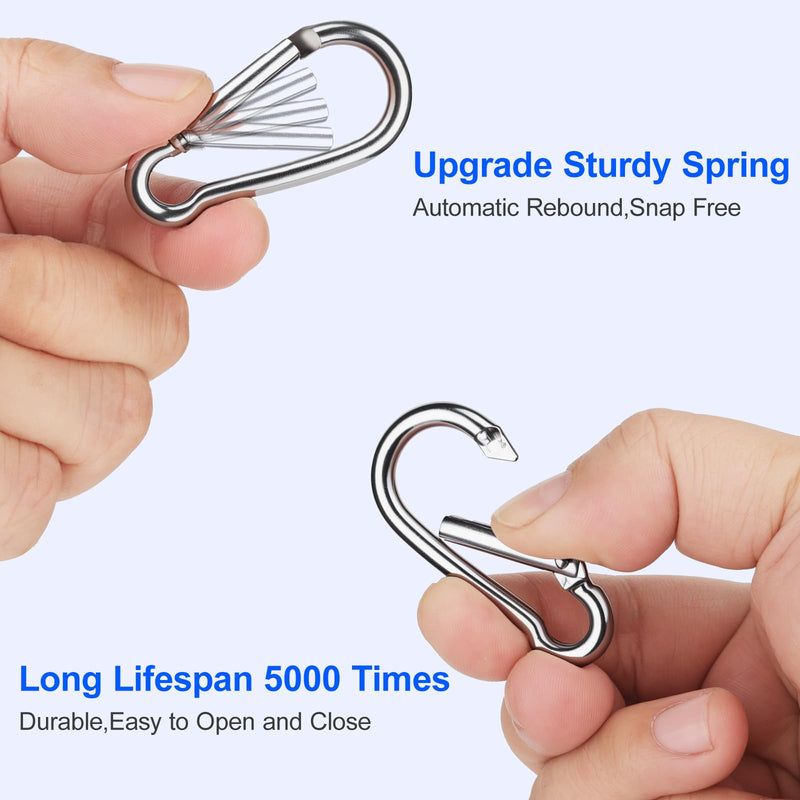 30 Pcs Small Carabiner,1.97 inch Small Spring Snap Hook, Small Carabiner Clips for Outdoor Camping, Swing, Hammock, Hiking, Fishing, Quick Link Keychain,for Bird Feeders or Dog Leash.M5