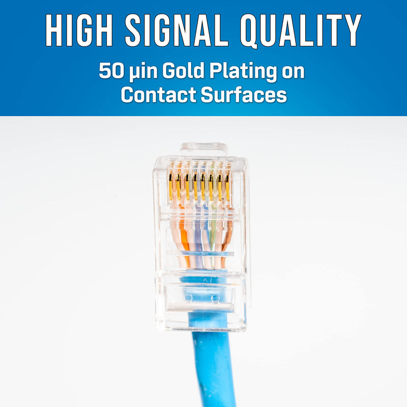 Jonard Tools RJ45-6100 CAT6A RJ45 Pass-Through Connectors for Network Cables (Pack of 100) 100 Pack Connectors: CAT6/CAT6a