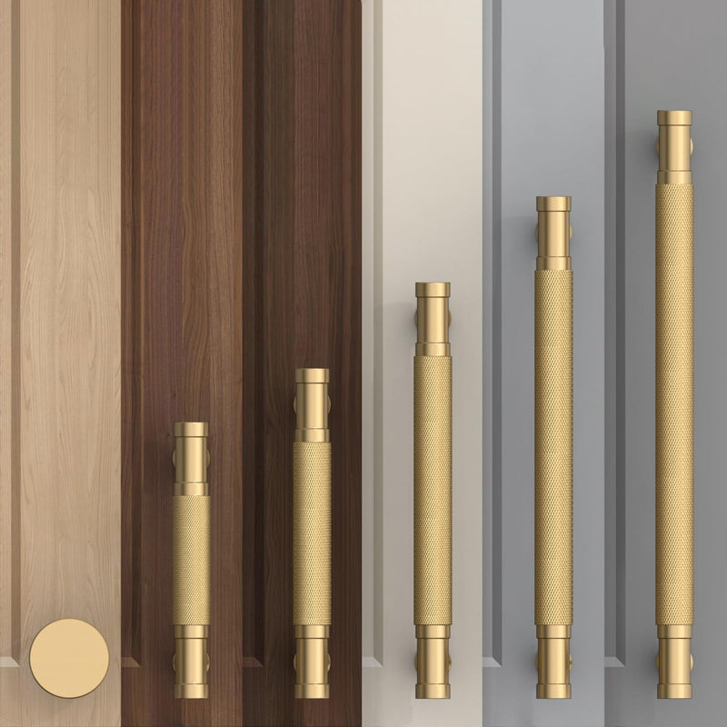 10 Pack 3''(76mm) Champagne Bronze Knurled Cabinet Handles Kitchen Champagne Pulls for Cabinets Drawer Pulls Dresser Hardware for Cupboard Bathroom 3" Hole Center 10 Packs