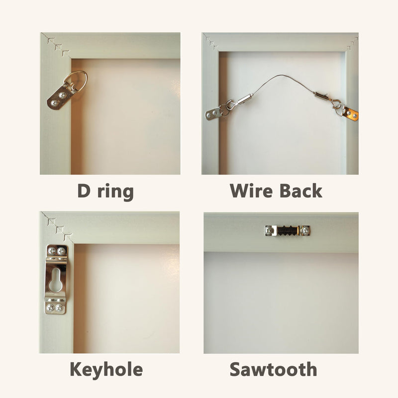 Large Universal Frame Hanger, 8 Picture Hangers, 12 Large Removable Adhesive Strips, Jellysub Damage Free Picture Hanging Hooks Heavy Duty, No Nails Picture Hooks Universal Hanger L-8+12