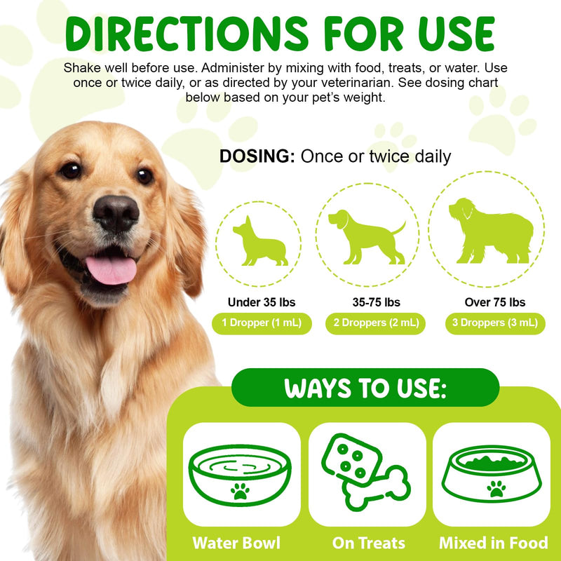 Natural Dog Yeast Infection Treatment for Itchy Skin, Ears & Paws, Soothes Irritation & Relieves Discomfort from Allergies, Supports Healthy Itch Relief, Improves Coat & Skin, Herbal Supplement Drops