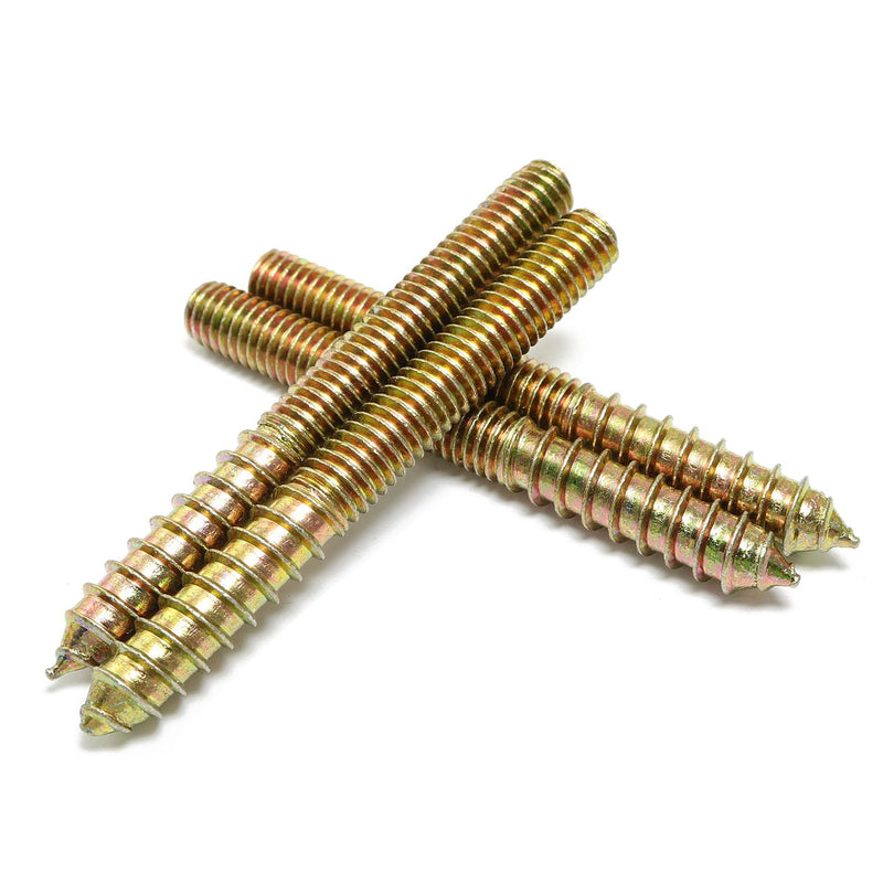 8pcs Self-Tapping Screw Hanger Bolts 3/8"-16 x 3-1/2" Hanger Bolts Double Headed Bolts for Furniture Wood Joint
