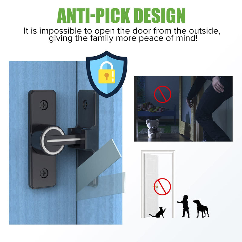 Barn Door Lock Hardware, 90 Degree Heavy Duty Safety Gate Latches Flip Bolt Latch Lock, Barn Sliding Door Latch Suitable for Garden, Bathroom, Outdoor, Window (Luminous-2PCS) Luminous-2PCS