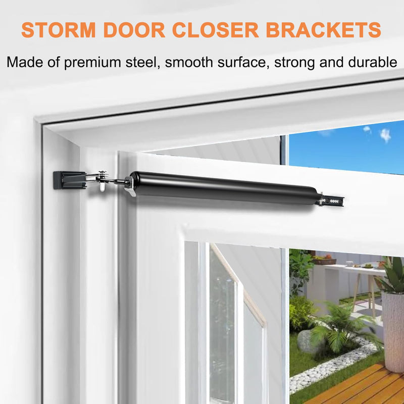 Storm Door Closer Bracket, Reinforced Repair Jamb Bracket Compatible with Andersen Emco, Larson, Pella, 40201 Door Repair Kit, Protecting Doors from Damage from Strong Winds (White) White