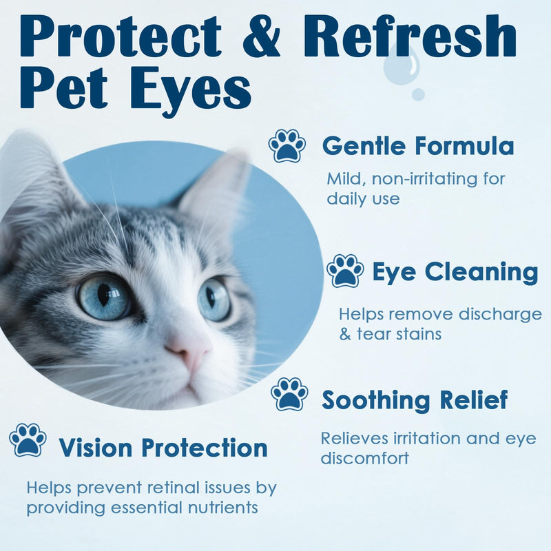 Callmynm Pet Eye Drops for Dogs & Cats, 2-Pack Daily Eye Cleaning and Soothing Care, Relieve Irritation & Dryness, Pink Eye & Allergies Symptoms, Eyes Tear Stain Cleaner with Gentle Formula
