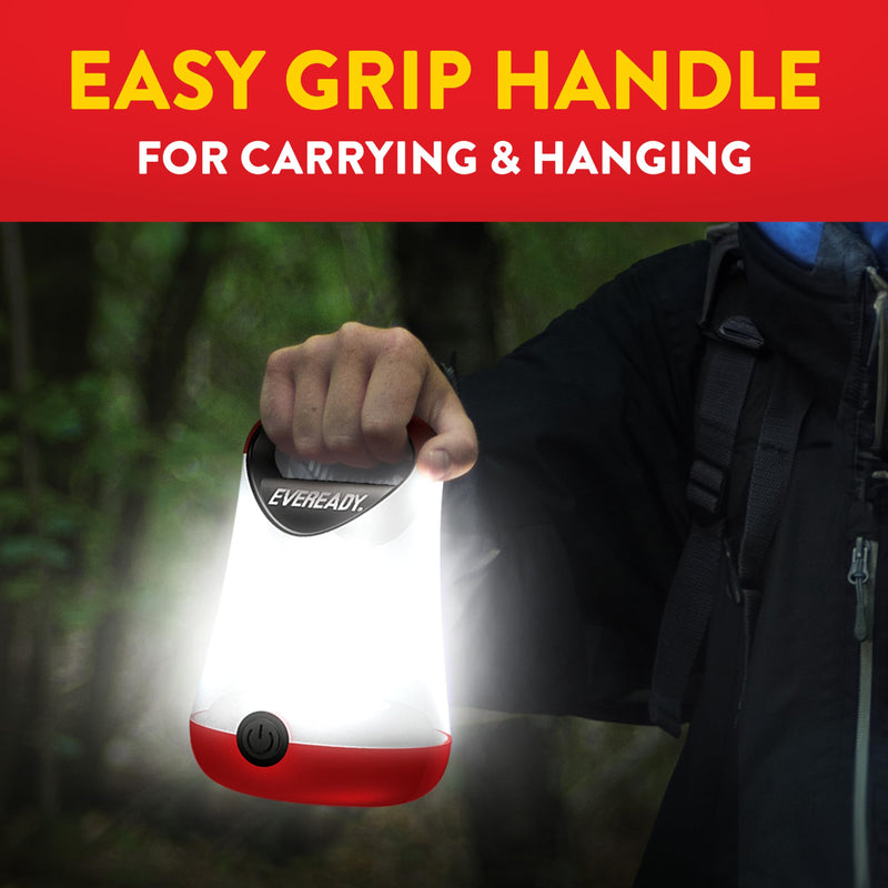 Eveready LED Camping Lantern X-250 (2-Pack), Super Bright Tent Lights, Rugged Water Resistant LED Lanterns, 100 Hour Run-time (Batteries Included), Red and Black 2 Pack
